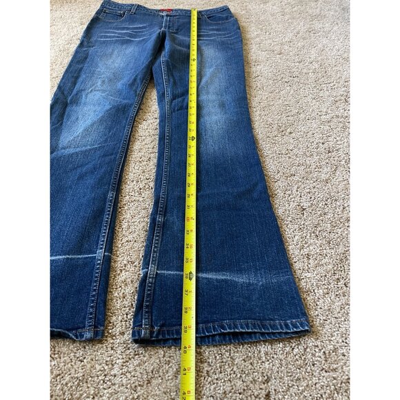 Mossimo Women's Wide Leg Flare Cotton Y2K Jeans Size 11 Blue Low Rise Denim - Picture 3 of 8